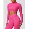  Жіночий фітнес костюм Leggings + Crop top model 55 (Beetroot purple)